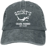 adult unisex cotton jeans cap old fashion adjustable hat quints shark fishing jaws 7 colors available dad hip hop hats