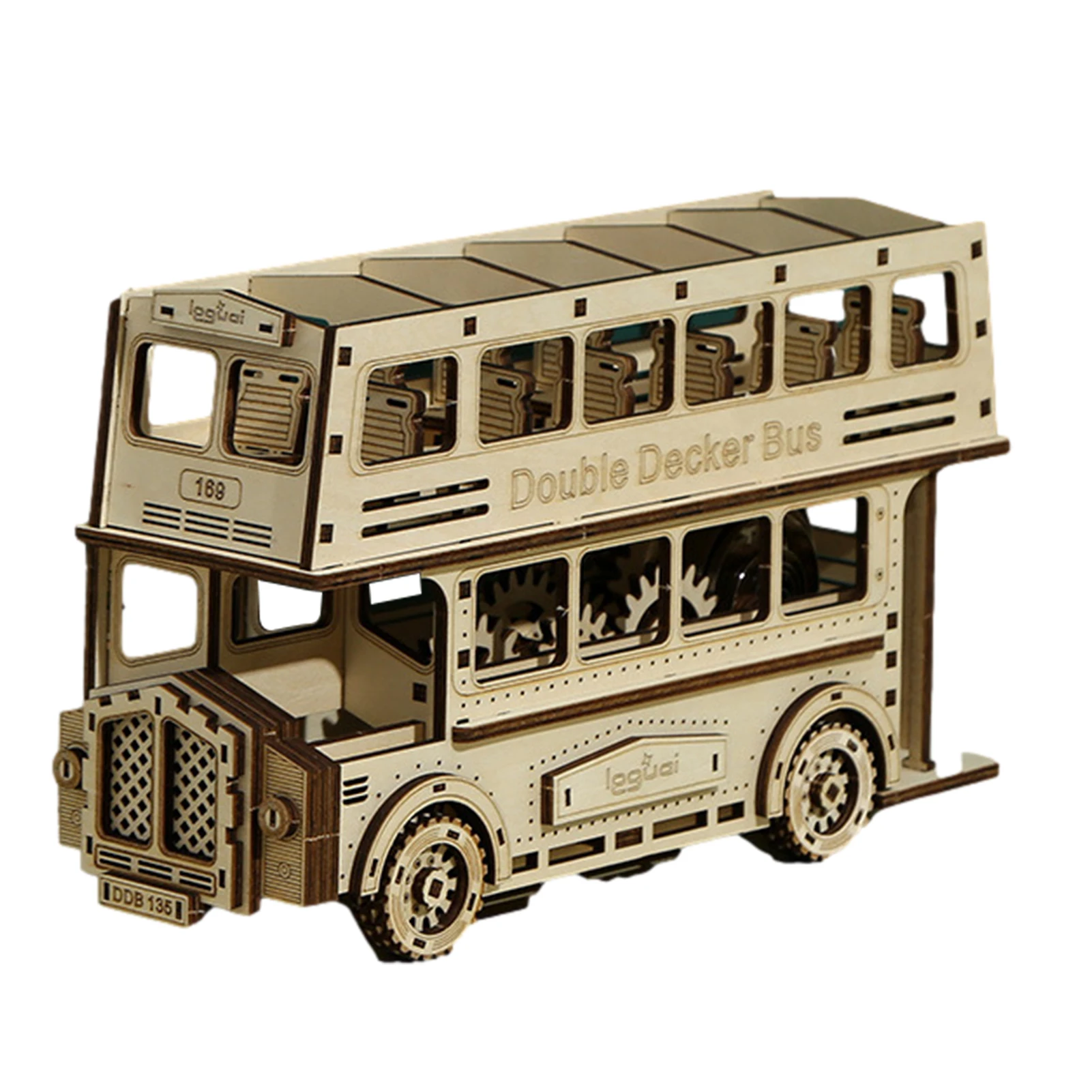 

3D деревянные головоломки модель автобуса двухслойная модель автобуса головоломка для мозга модель автомобиля Рождественские подарки на д...