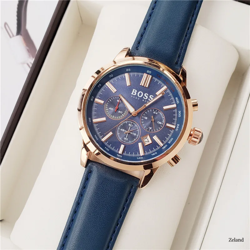 Fashion Hugo Boss Watches for Men Luxury Business Belt Quartz Movement Multifunctional Chronograph Luxury Design Auto Date