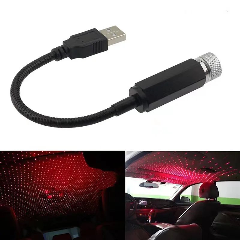 

Автомобильная USB-лампа для создания атмосферы, украшение интерьера на крыше автомобиля, звездная потолочная проекционная лампа