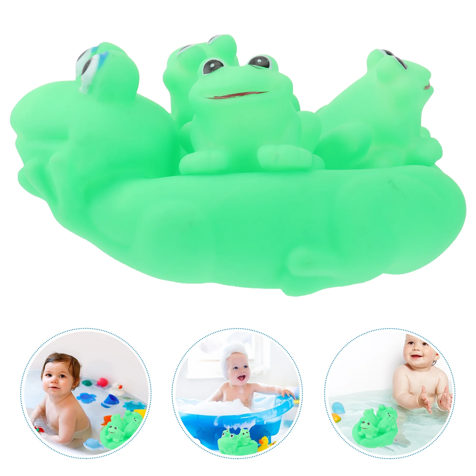 

4pcs Bathing Toys Animal Pattern Sound Cartoon Lovely Squeeze Frogs for Toddlers Children Kids