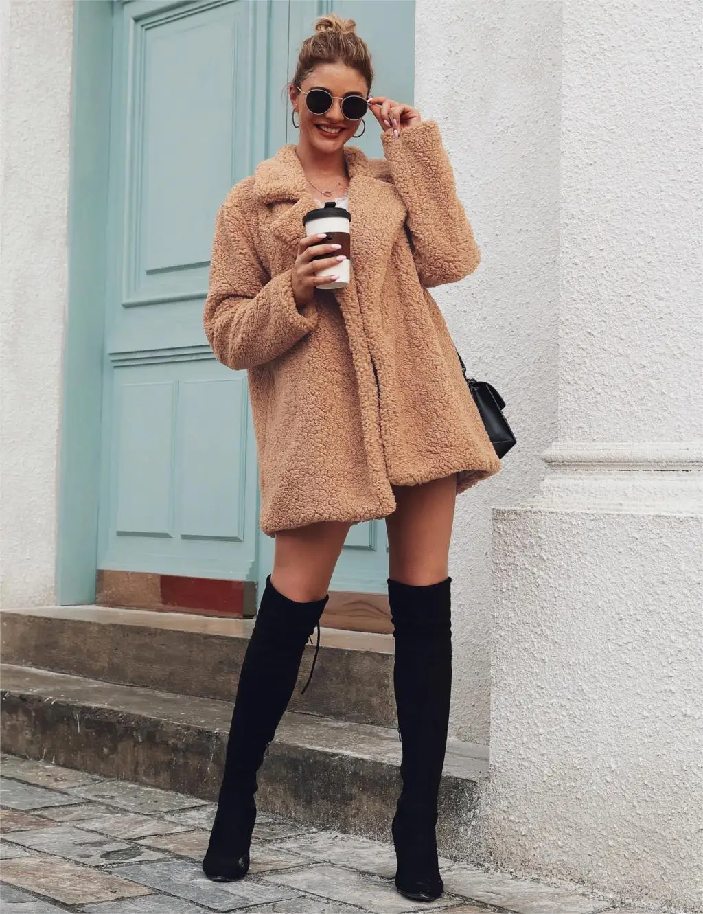 Faux Fur Coat Fleece Sweatshirts Cardigan 2021 Female Autumn Winter Coat Women Overcoat Plush Jacket Mujer Chaqueta Mujer
