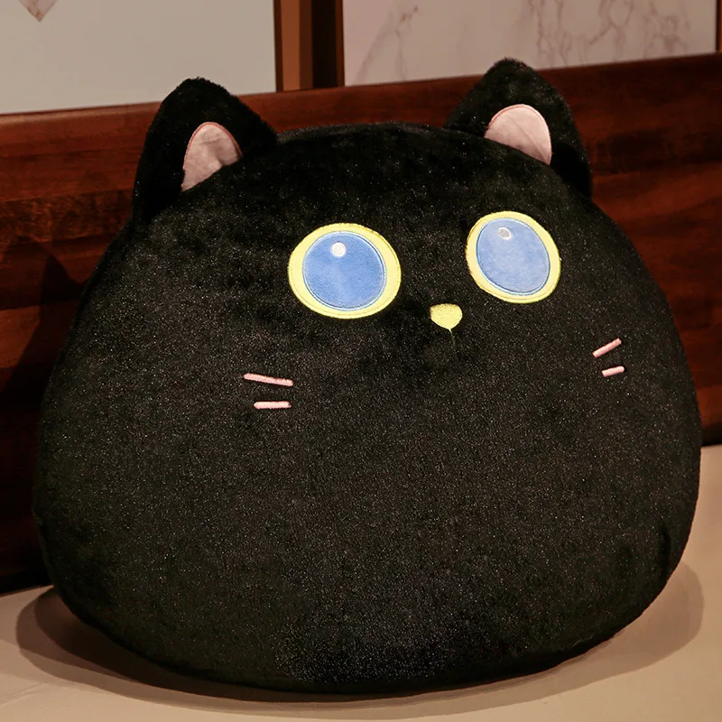 

30/60cm Kawaii Black Cat Rabbit Fox Plush Toys Stuffed Soft Round Animal Cats Pillow Nap Cushion Birthday Gift for Kids Children