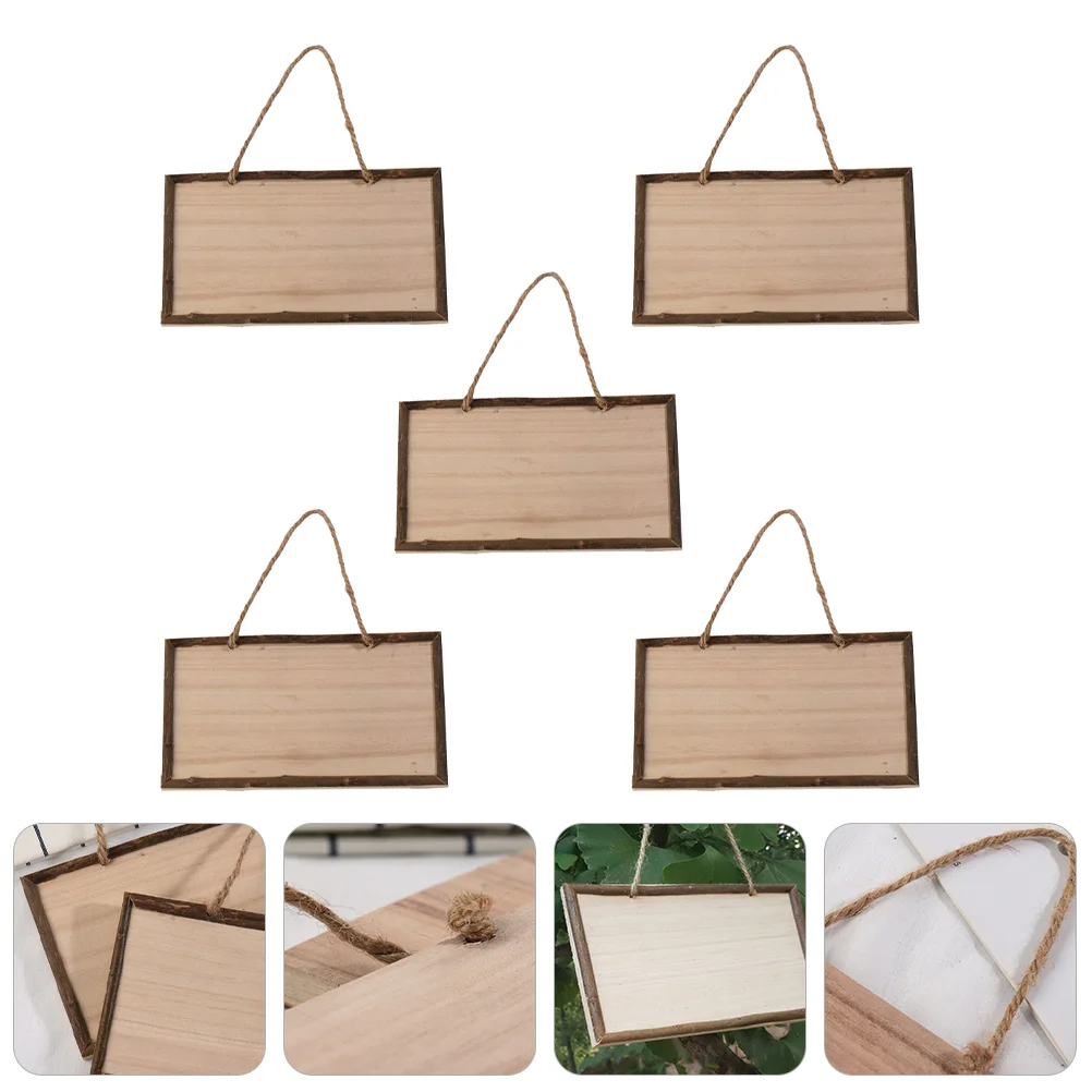 

5 Pcs Welcome Door Pendent Blank Wood Board Coffee Bar Signs Wooden Plaque Hanging Crafts