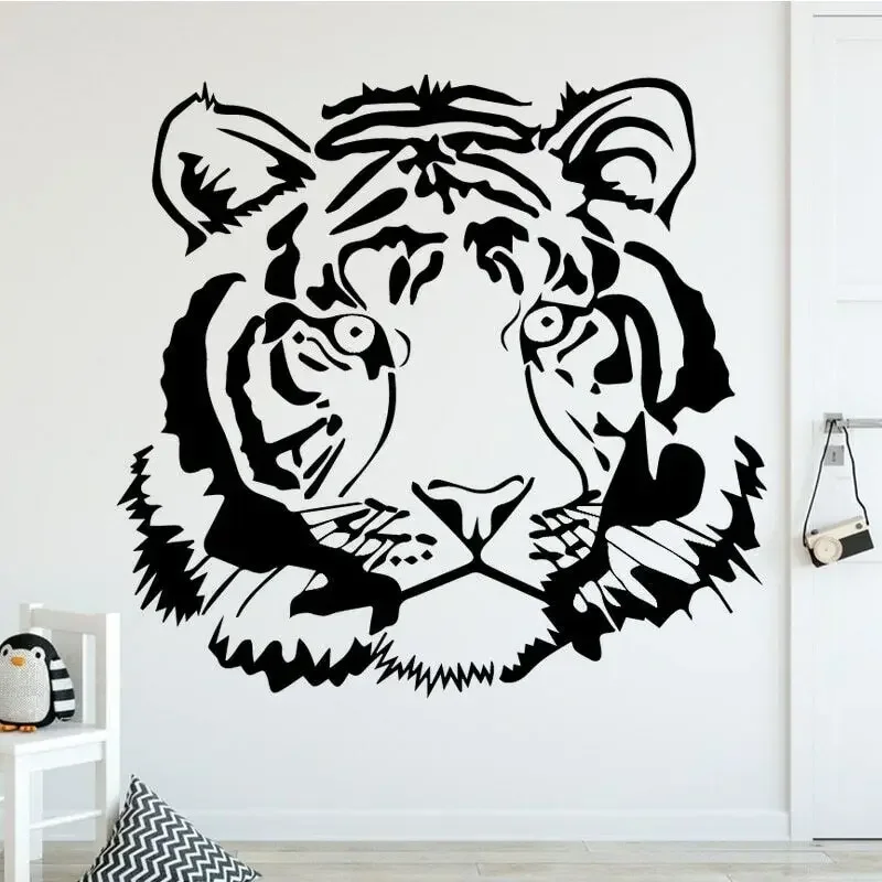 Креативная наклейка на стену с огненным тигром для домашнего декора аксессуары