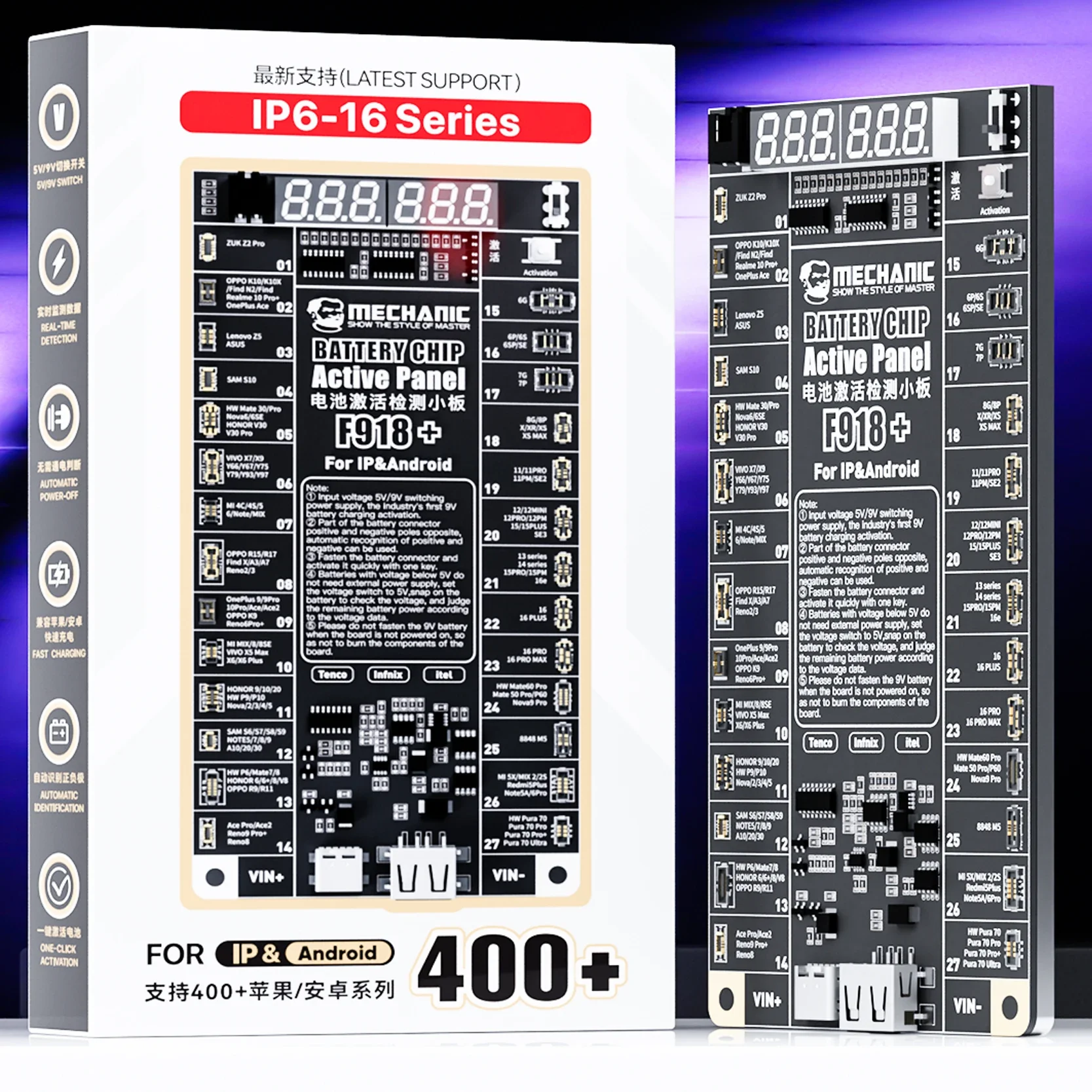 

MECHANIC F918 Plus Плата активации аккумулятора для iPhone и Android