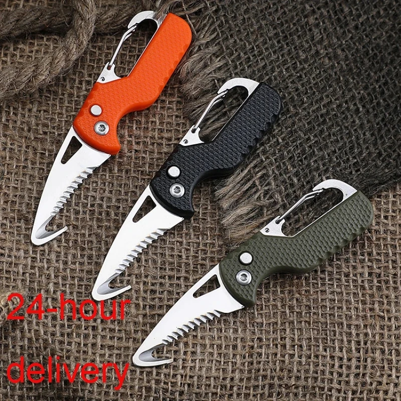 

Portable Multifunctional Express Parcel Knife, Keychain, Serrated Hook, Carry-on Unpacking, Emergency Survival Tool Box Opener