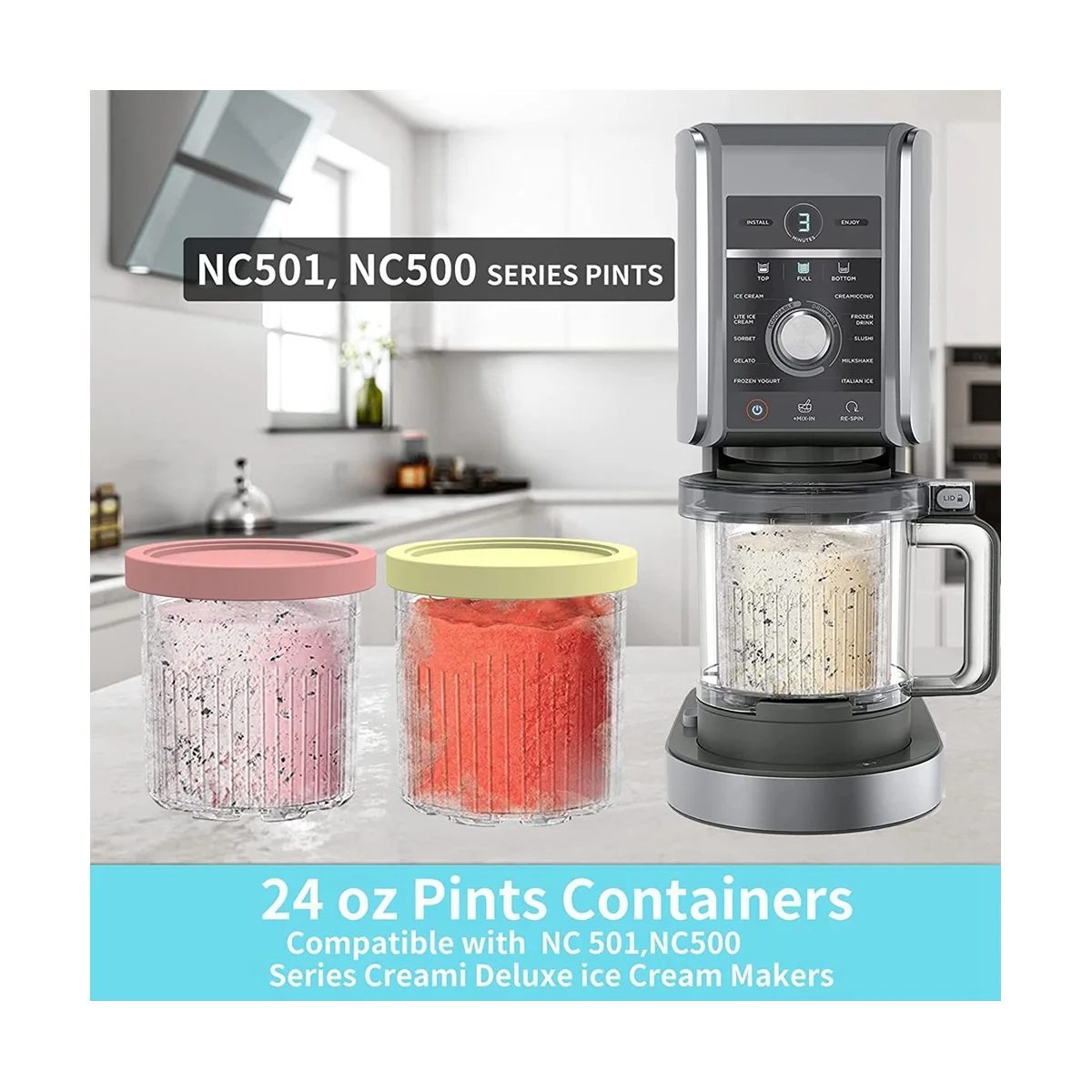 4 шт. контейнеры для мороженого с крышками NC301 NC300 NC299AMZ