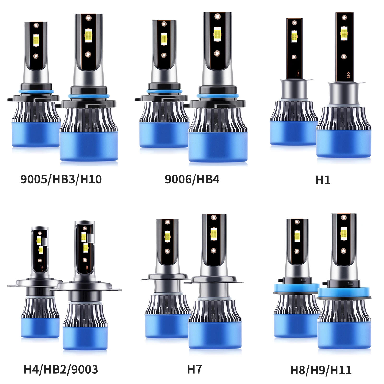 

2Pcs IP68 Waterproof Car LED Headlight Bulbs LED Driving Lamp All-in-one Conversion Kit 50W H7 H4 H11 9005 9006