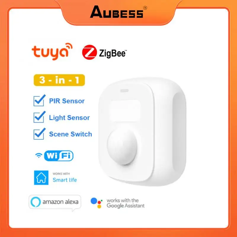 

Tuya Wifi Zigbee Human Motion Body PIR Sensor 3-in-1Detector With Light Sensor Scene Switch Function Smart Life Home Security