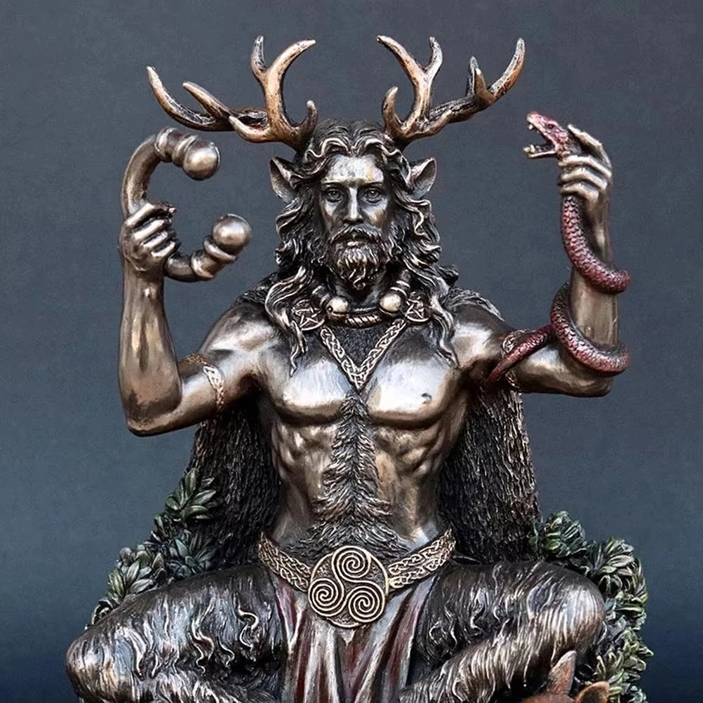 Ремесло из смолы украшение для сада сидячая статуя Cernunnos скульптура фигурка