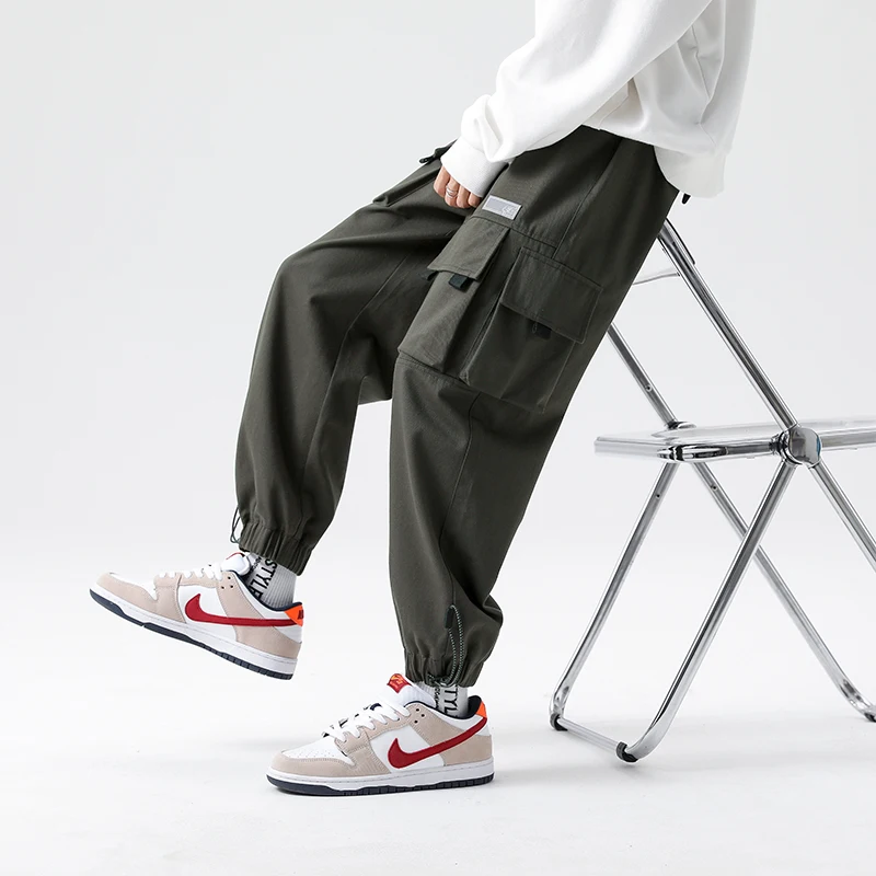 

Мужские Мешковатые Джоггеры для бега, модные мужские брюки 2022 в стиле хип-хоп, боковые бриджи, уличная одежда, черные брюки-султанки для мужч...