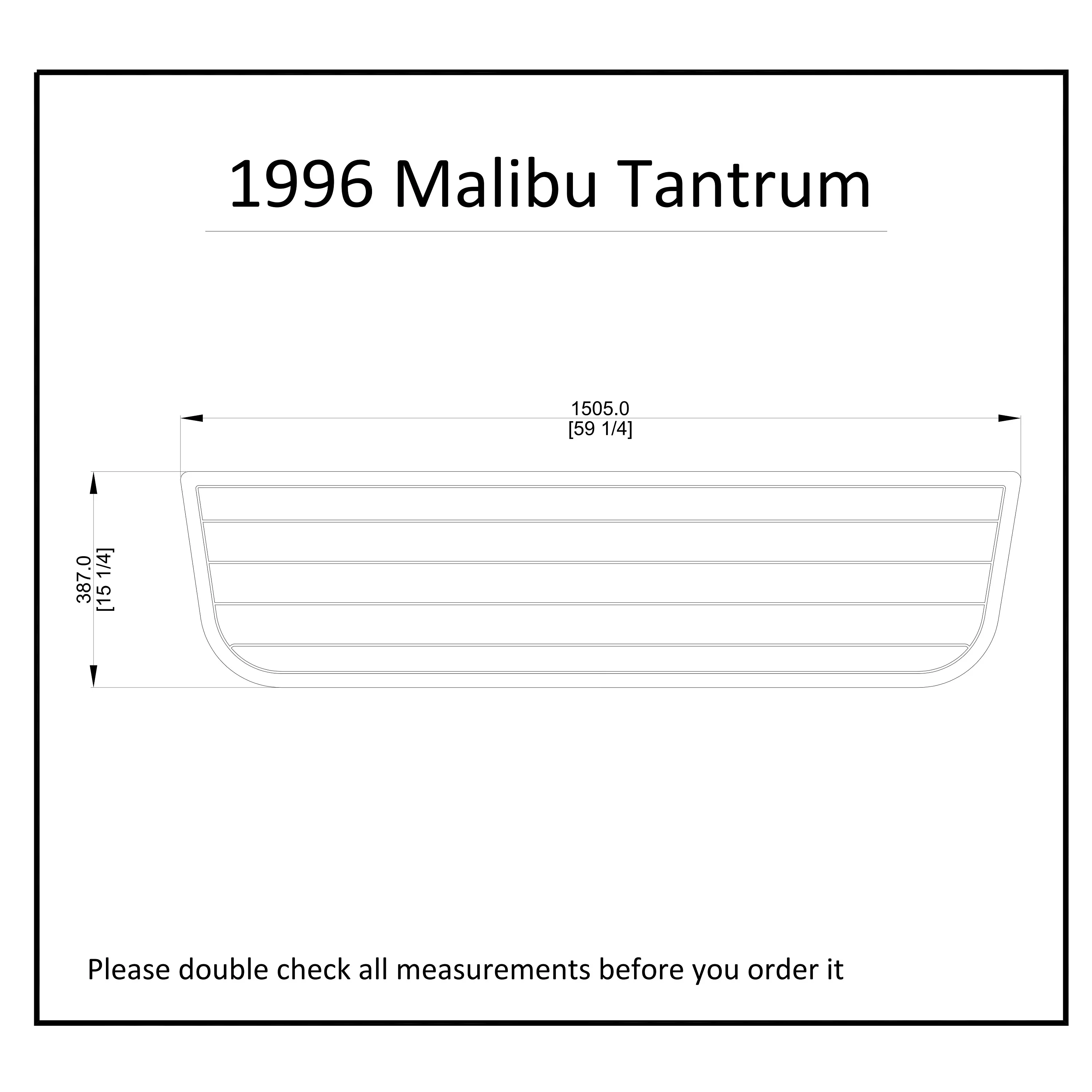 

1996 Malibu Tantrum Swim Platform Boat EVA Faux Foam Teak Deck Floor Pad