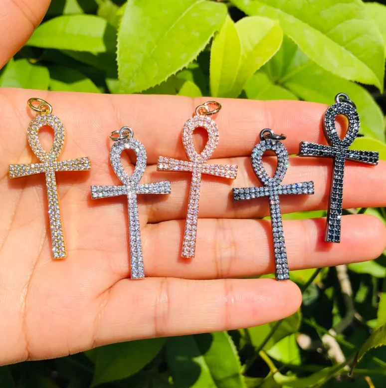

ANGLANG Fashion Cross Pendants Gold&Silver Color Cubic Zirconia Jesus Cross Pendant Necklace Jewelry for Men/Women Wholesale