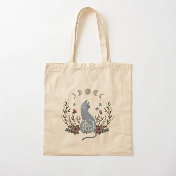 

Cat On The Hill Cotton Canvas Bag Casual Women Fashion Ladies Handbag Unisex Grocery Designer Reusable Shoulder Bag Shopper