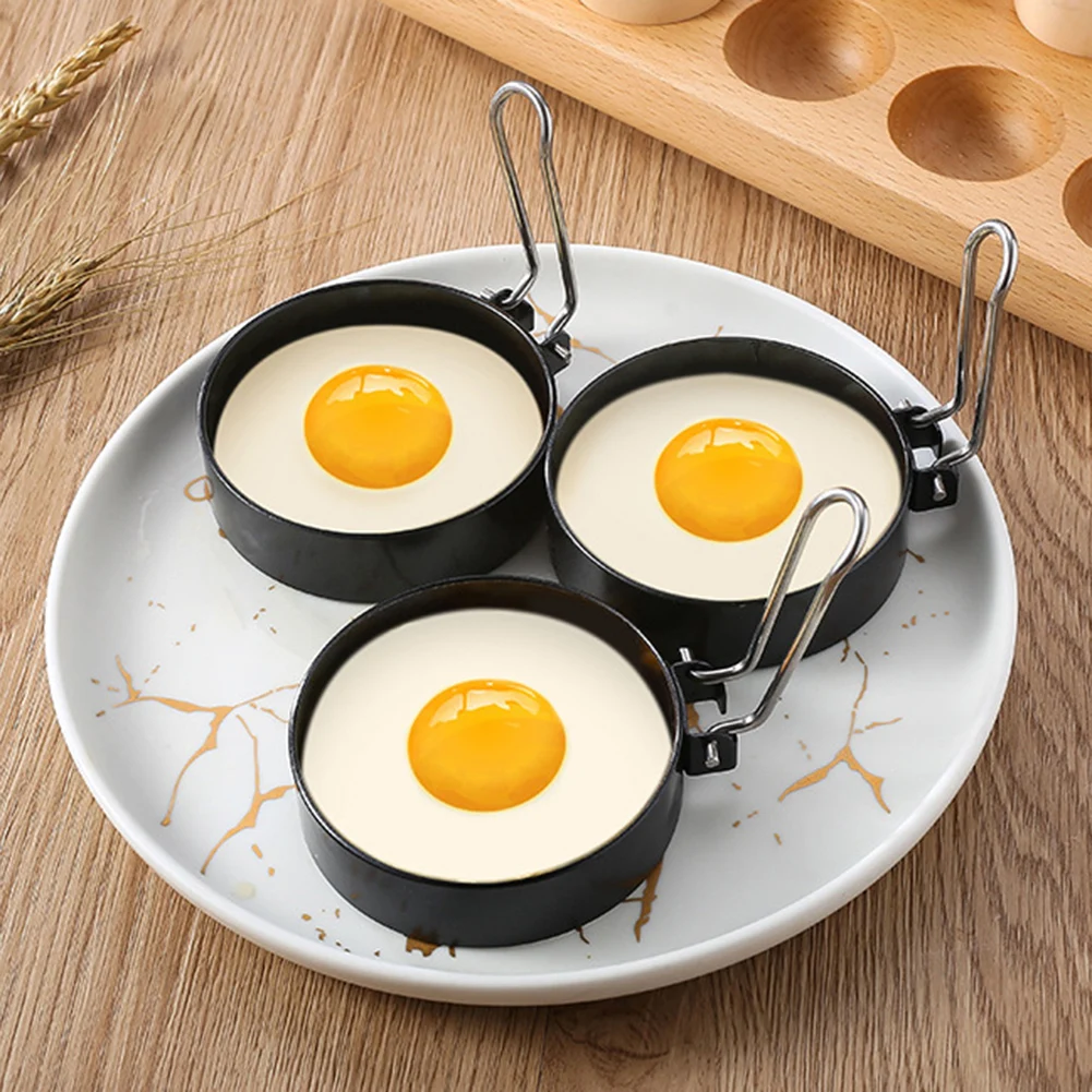 

Кольцо для жарки яиц из нержавеющей стали, металлическая форма в виде Круга, для блинов, с ручкой, антипригарная форма для жарки яиц, инструм...