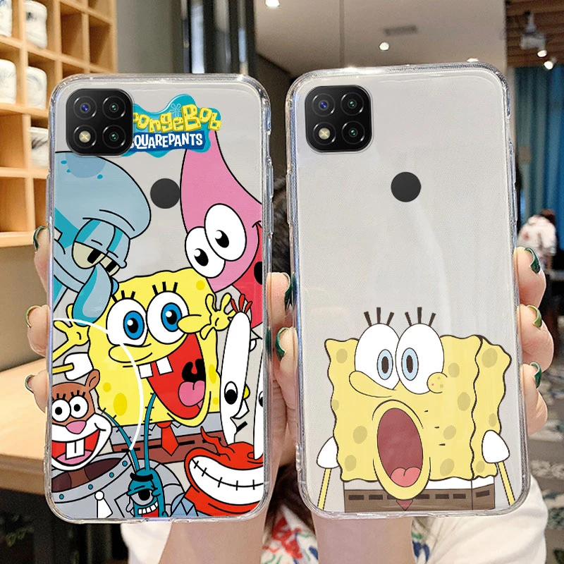Cartoon Silicone Case For Redmi 9C NFC 10A Cover Cute Soft Transparent Best Friend Fundas For Redmi9C Shell Funny Sponge-bobS