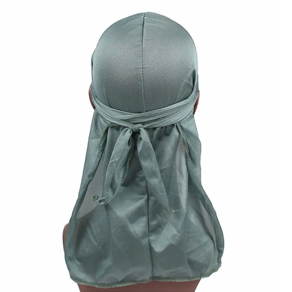 Мужская атласная эластичная кепка в стиле хип-хоп Du Doo Rag Durag парики однотонная