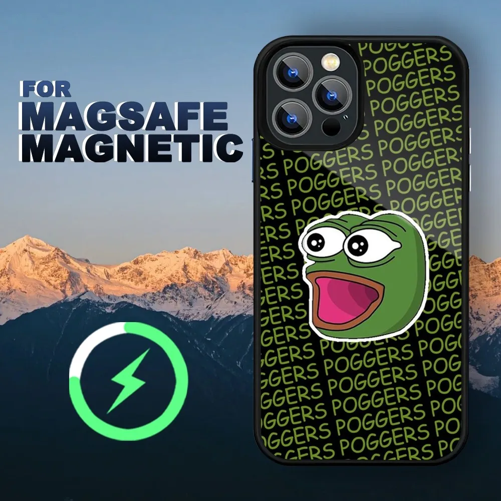 Забавный чехол F-Frog Pepe для телефона iPhone 15 14 11 12 13 Pro Max Plus Magsafe чехлы с беспроводной