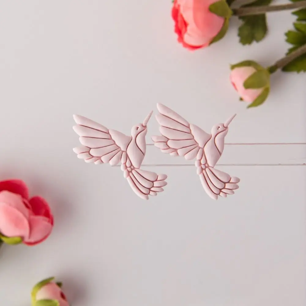 3D Kingfisher полимерная фотоформа мягкая керамика ручная работа Искусственные серьги