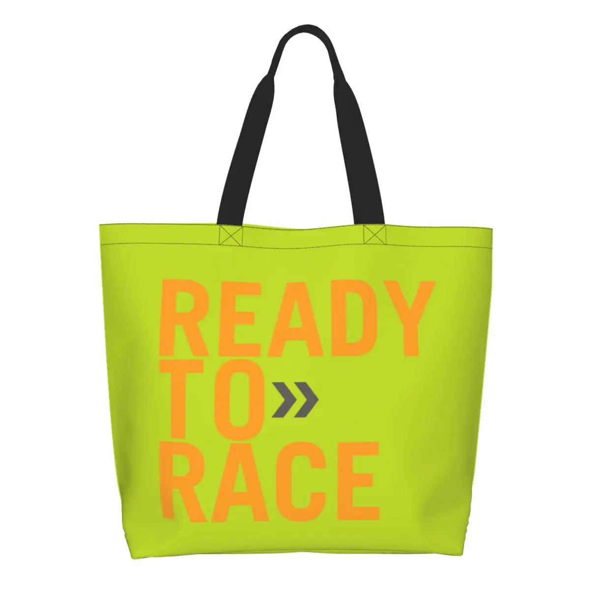 

Custom Ready To Race Canvas Shopping Bag Women Washable Big Capacity Groceries Motorcycle Rider Racing Sport Tote Shopper Bags