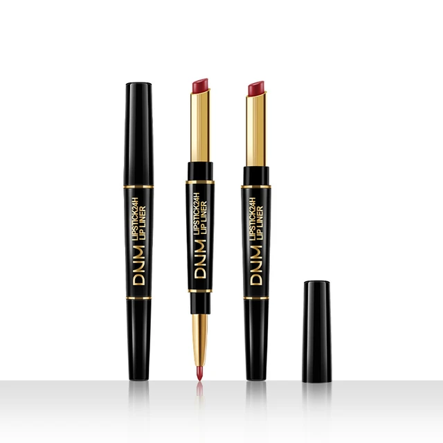 New 2 IN 1 Lip Liner Waterproof Matte Lipstick Pencil Contour Tint Sexy Red Matte Long Lasting Moisturizer Lipliner Cosmetics 6