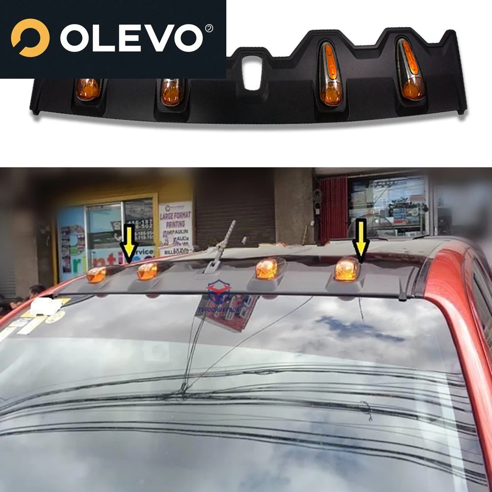 

Подходит для Toyota Hilux Revo Rocco 2015-2020, аксессуары для пикапа, автомобильный светодиодный светильник на крыше, передний спойлер, лампа на крыше