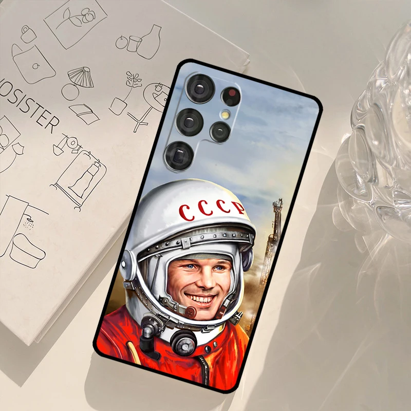 Фото Чехол для телефона «Юрий Гагарин и Лайка» для Samsung Galaxy S25 S26 Ultra S20 S21 S22 S23 S24 Plus S10 S25 FE, задняя крышка №2