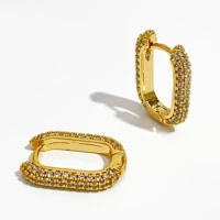 perisbox luxury shiny full cubic zirconia gold color huggie earring micro pave sparkling zircon hoop earrings wedding jewelry