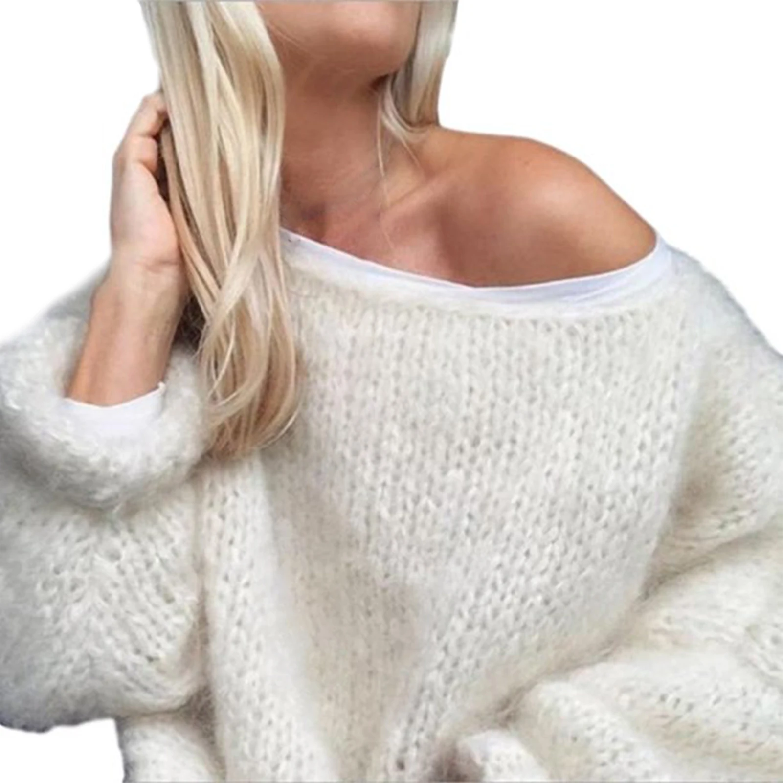 

Мягкий модный Удобный Повседневный пуловер с круглым вырезом, свитер, джемпер, вязаная одежда с длинным рукавом на осень и зиму, свободный п...