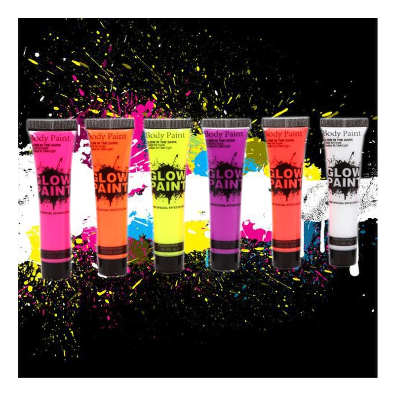 

Краска для тела, Новый красочный макияж, светящаяся вечерние оновая краска для лица на Хэллоуин, танцевальная вечевечерние