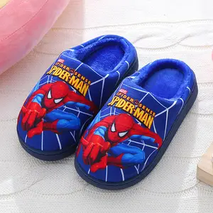Imported Children Cotton Slippers Cartoon Spiderman Warm Princess Baby Boys Girls Sandals Boots Kids Indoor B