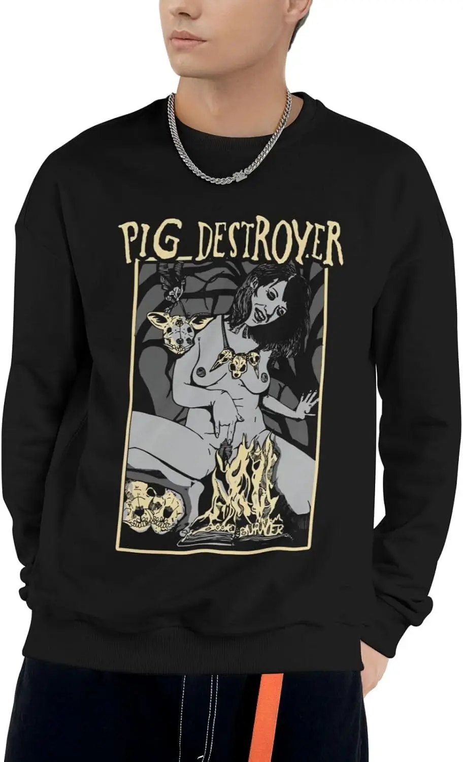 VVEDIK Pig Destroyer толстовка мужские с длинным рукавом и круглым вырезом модные