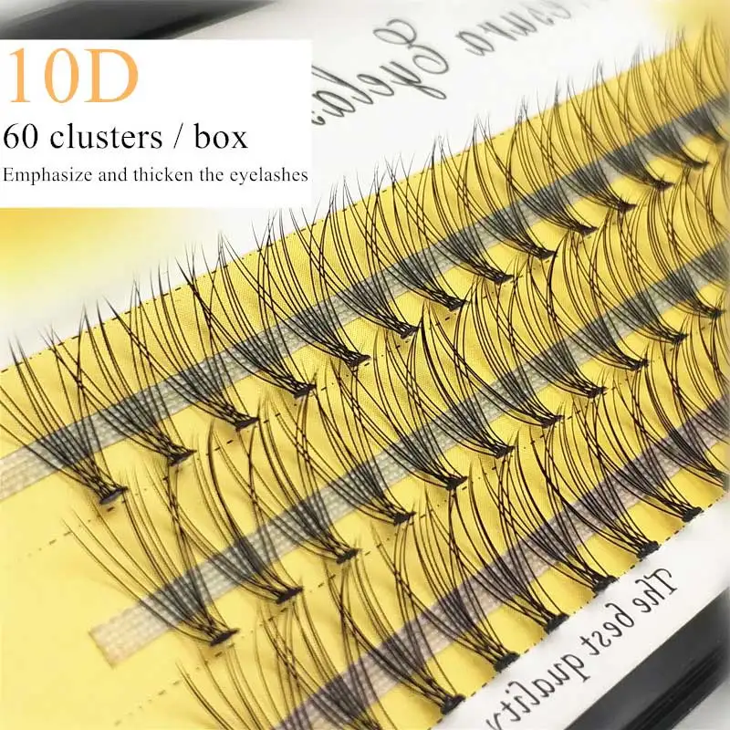 

60 cluster/box Individual eyelashes，0.07/0.1thick cluster eyelash extension,3D lashes natural false eyelashes wholesale