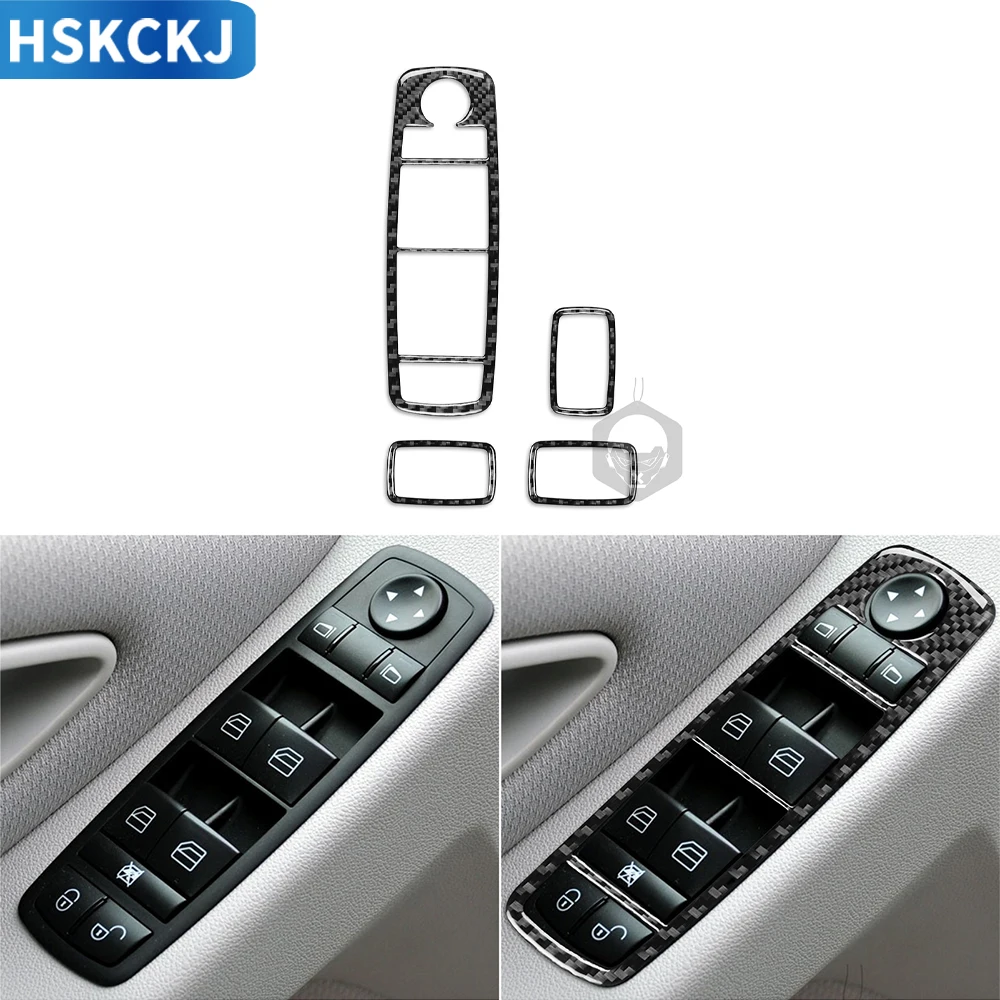 

Наклейка из углеродного волокна для кнопки подъема автомобильного окна, отделки панели для Benz B Класса W245 2005-2011, модификация, украшение, Стайлинг