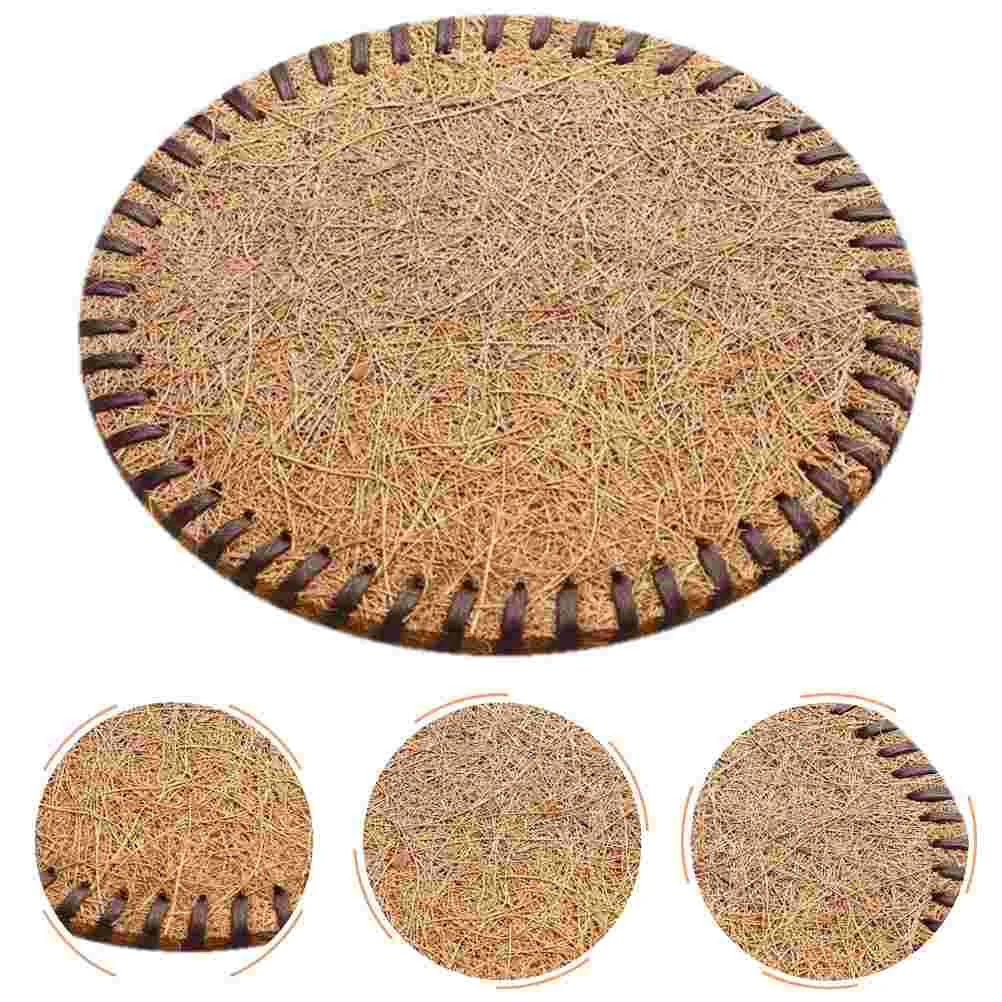 

4Pcs Palm Fiber Teacup Coasters Heat-resistant Teacup Mats Home Tea Cup Mats