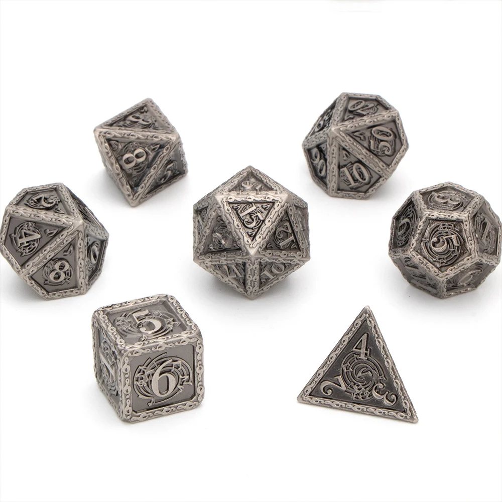 Металлическая фотокопия подземелья и дракона D &amp d + игральные кости Dnd D20 D12 D10 % D8 D6