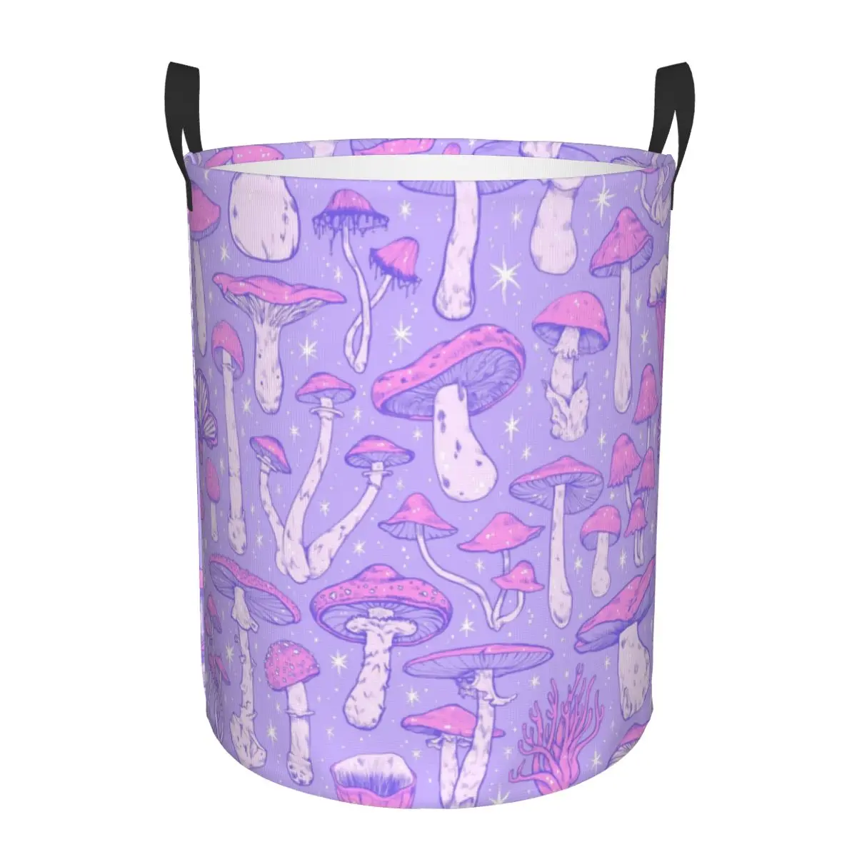 Волшебные грибы Пастельная фиолетовая корзина для белья складной женский