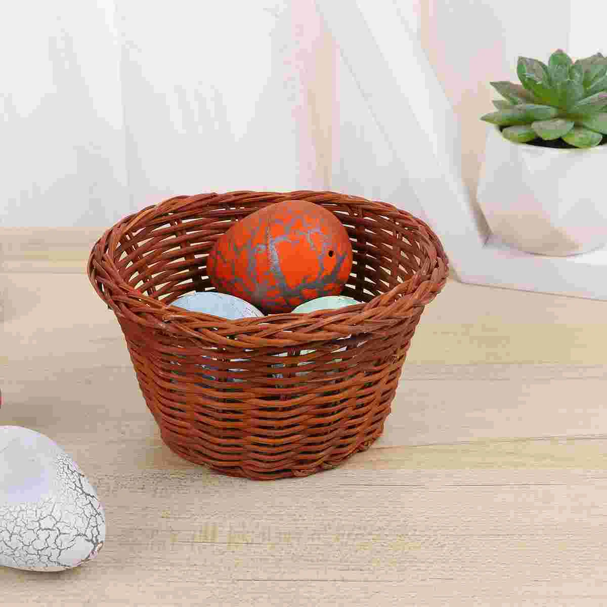 

1pc Basket Weaving Round Storage Holder Candy Container for Decoration Party