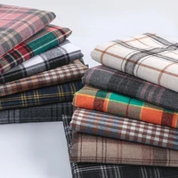 peached fabric british style plaid shirt skirt cloth for sewing autumn winter coat pants jk clothing handmade diy 150x50cm