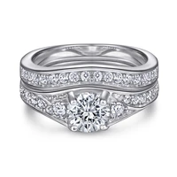 s925 silver 0 8 carat moissanite prong setting round diamond women ring set engagement fine jewelry