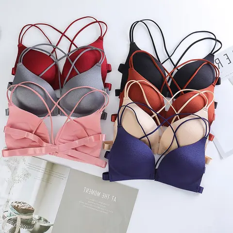 Women Front Buckle Sexy Bras No Steel Ring Push Up Lingerie Seamless Underwear Beauty Back Bra Girls Ladies Intimates Bralette