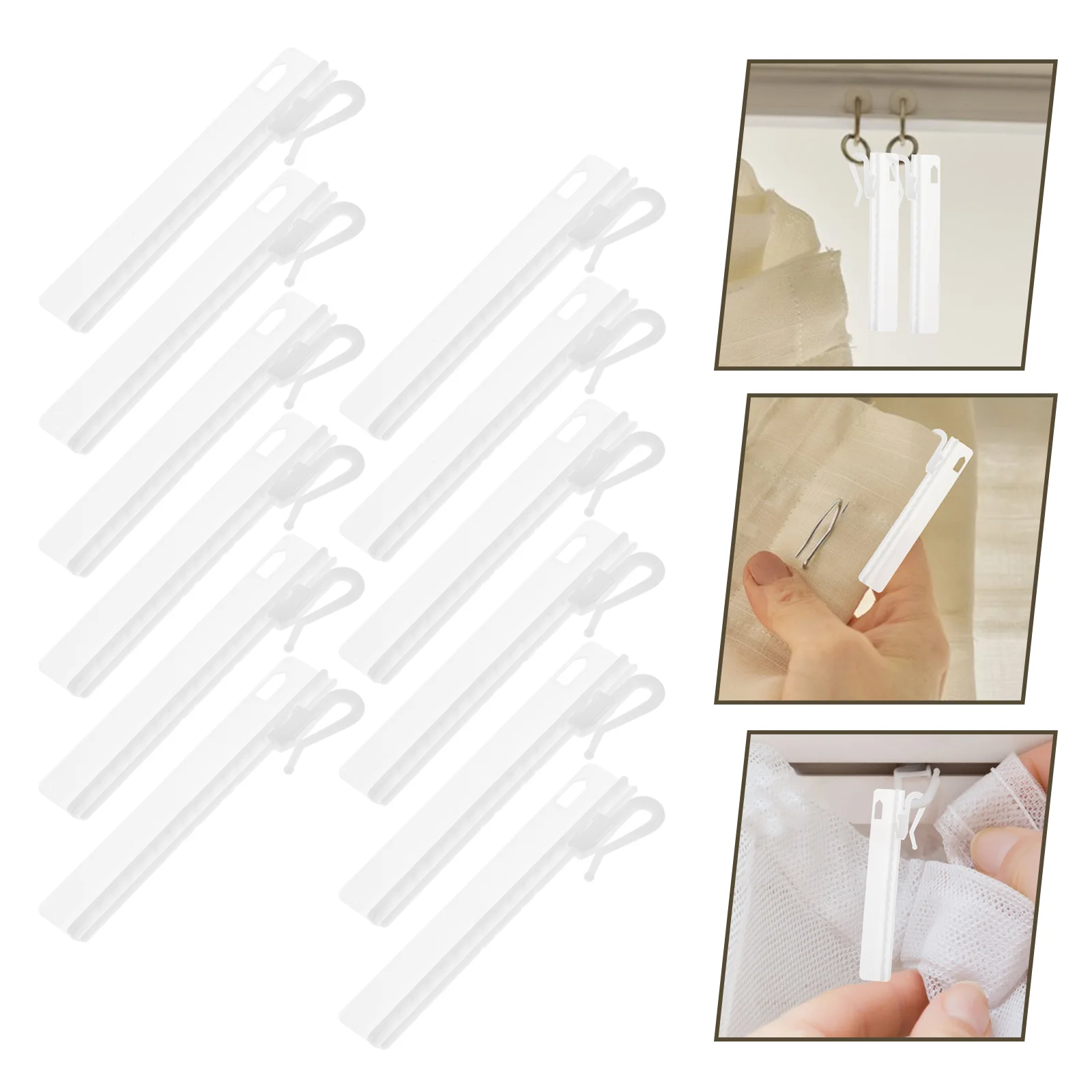 

50 Pcs Curtain Adjustment Hook Hanger House Accessories Home Lace Drapes Plastic