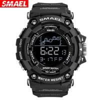 smael brand sport watch electronic led digital stopwatch 50m waterproof shock resistant army military watch men sports watches