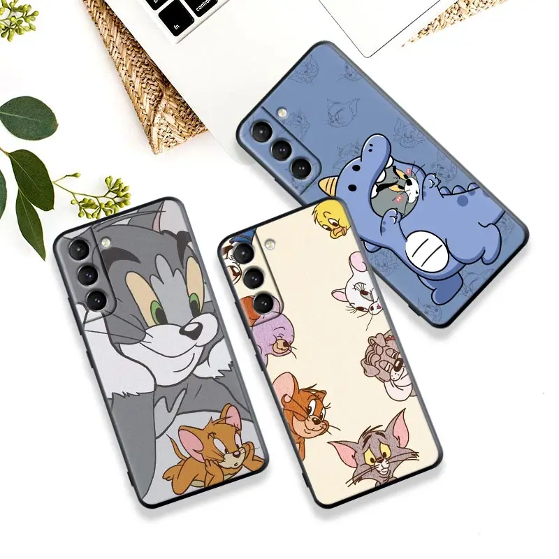 

J-Jerrys Mouse And Toms Cat Silicon Case For Samsung S23 Ultra S22 5G S21 S20 FE Back Cover For Galaxy S22 s23 S21 S10 Plus Case