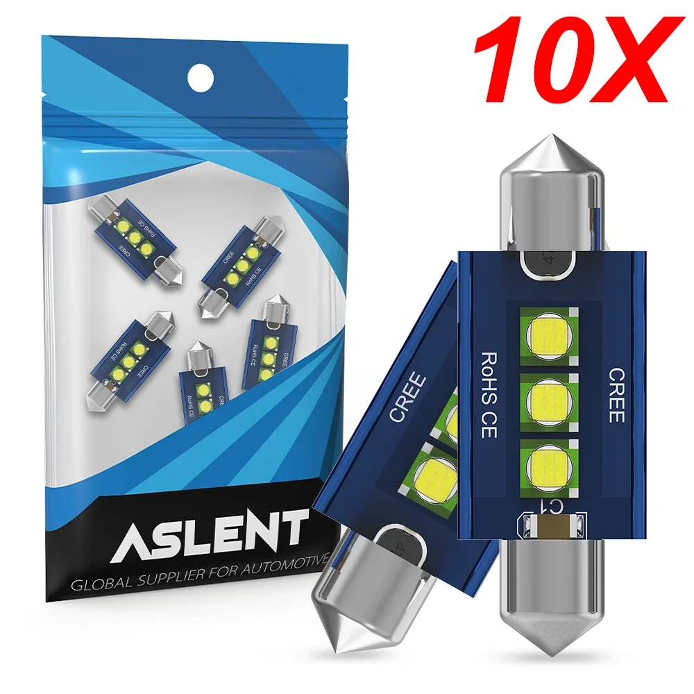 10 шт. супер яркая 31 мм 36 39 41 светодиодная лампа CANBUS C10W C5W CREE Chip 12 В купольная салона