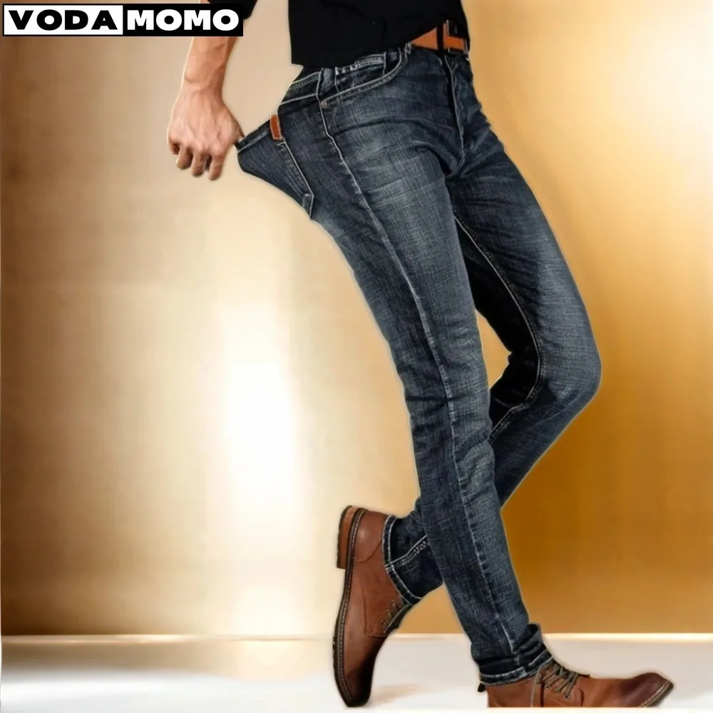 Джинсы мужские стрейчевые Классические деловые брюки из денима рабочая одежда