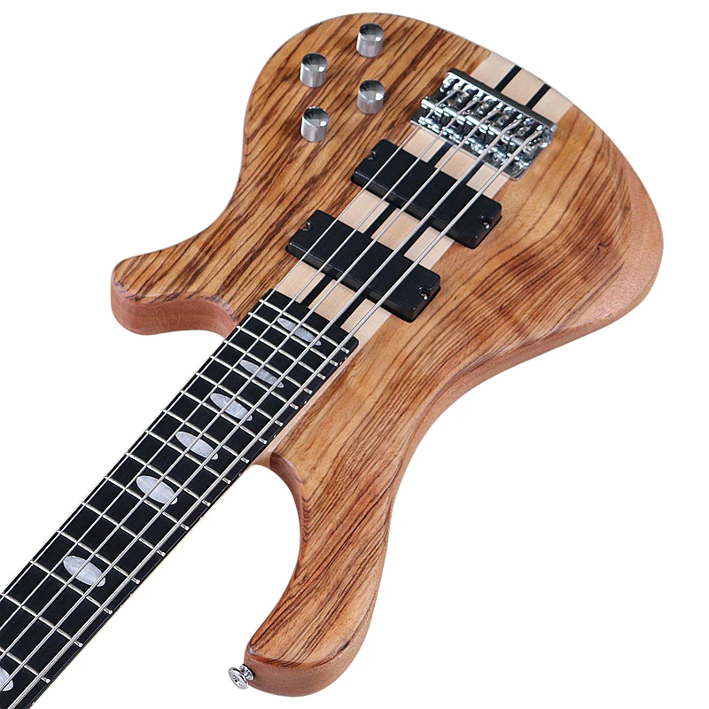 

Active Guitar 5 String Electric Bass Guitar Neck Through Solid Okoume Wood Matte 43 Inch Bass Guitar Professional
