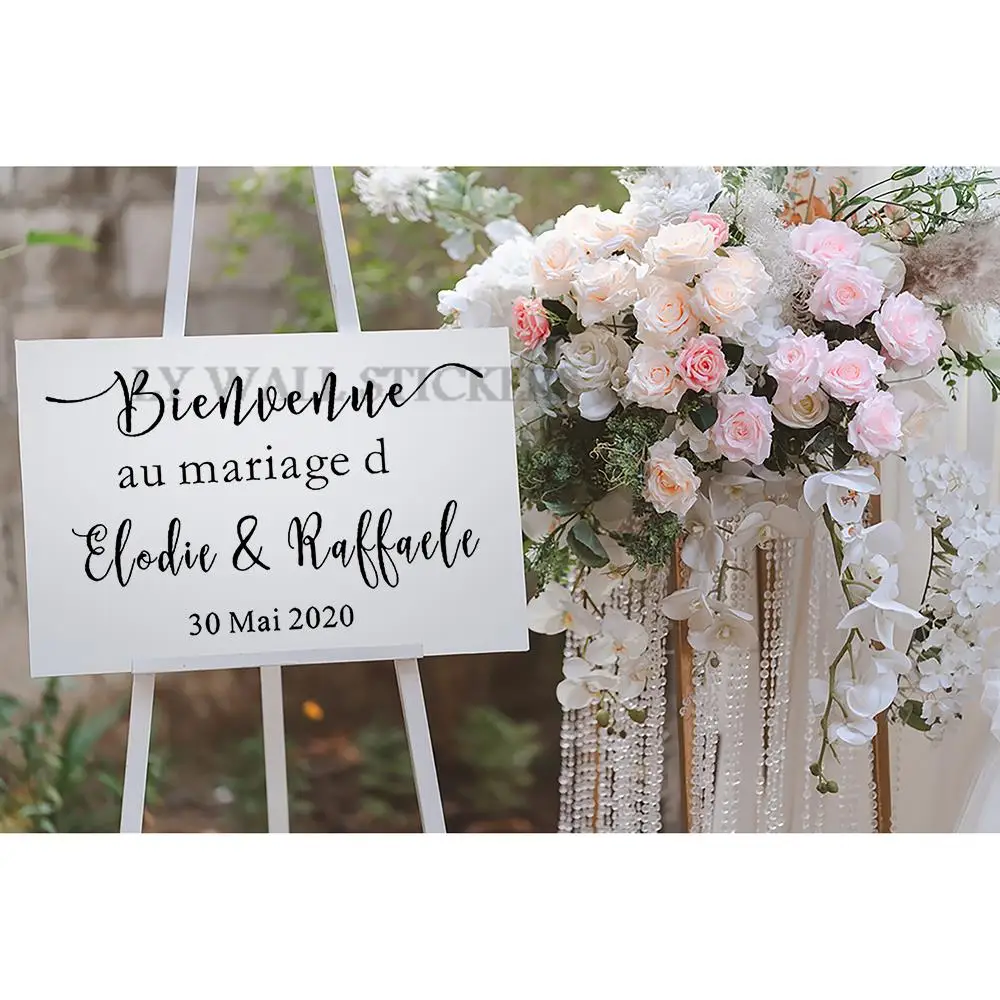 Французская виниловая наклейка LY Свадебный знак приветствия Виниловая особый