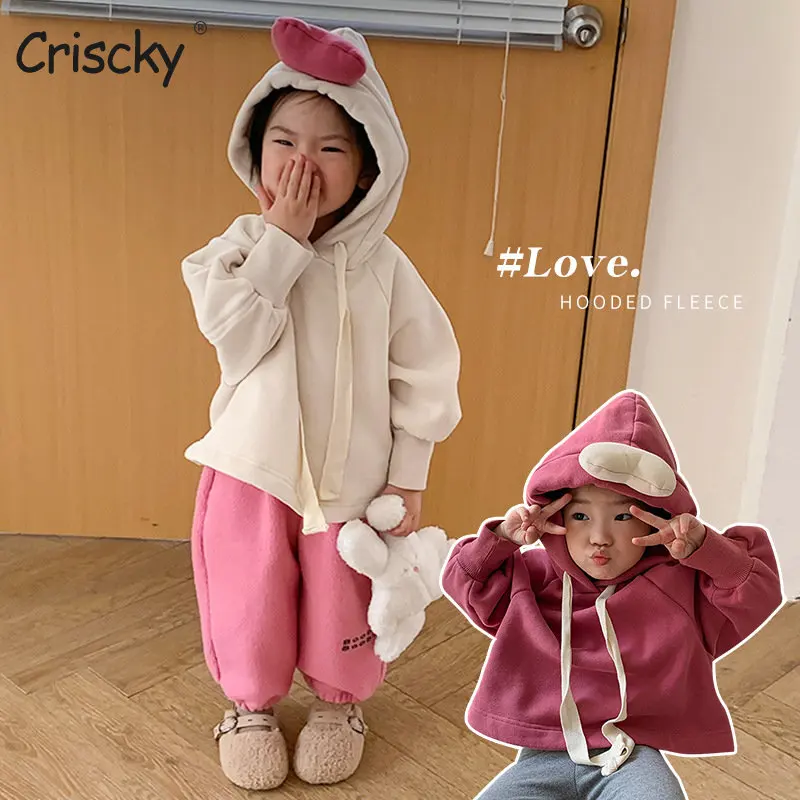 

Criscky Baby Boys Girls Clothes Winter Spring Cute Hoodies Korean kids Hoodie Thicken Sweatshirt Children's clothing warm Hoodie
